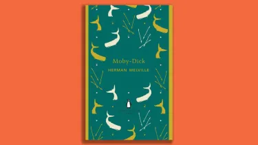 'Moby Dick' book with a whales on the cover.