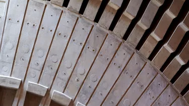 Architectural detail of the concrete inside the Sydney opera house.