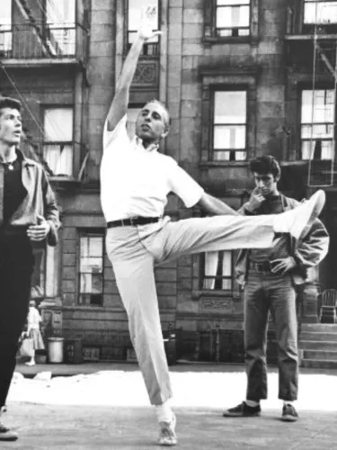 Jerome Robbins and George Chakiris rehearsing West Side Story (Robbins) 1960 Photo United Artists/Getty Images