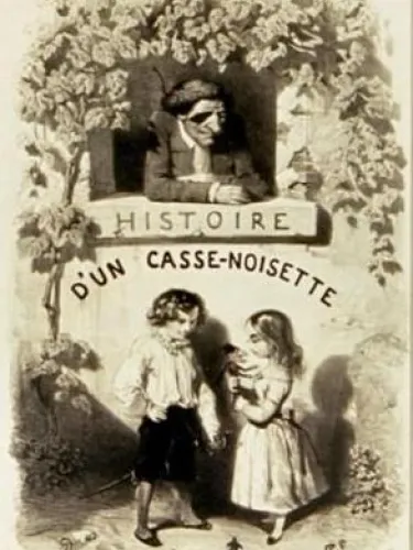 Two children playing outside a window.